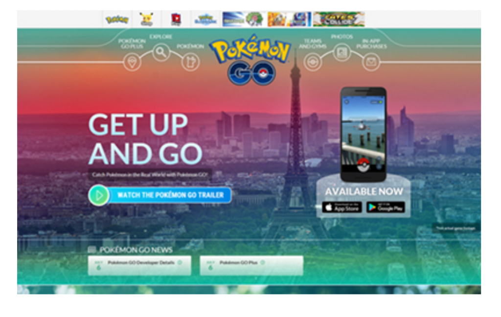This is a screen shot of an advertisment for Pokemon Go
