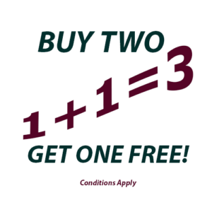 Buy two Get one free